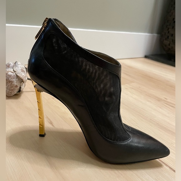 Sam Edelman SEXY stiletto booties with gold heels - Picture 5 of 13